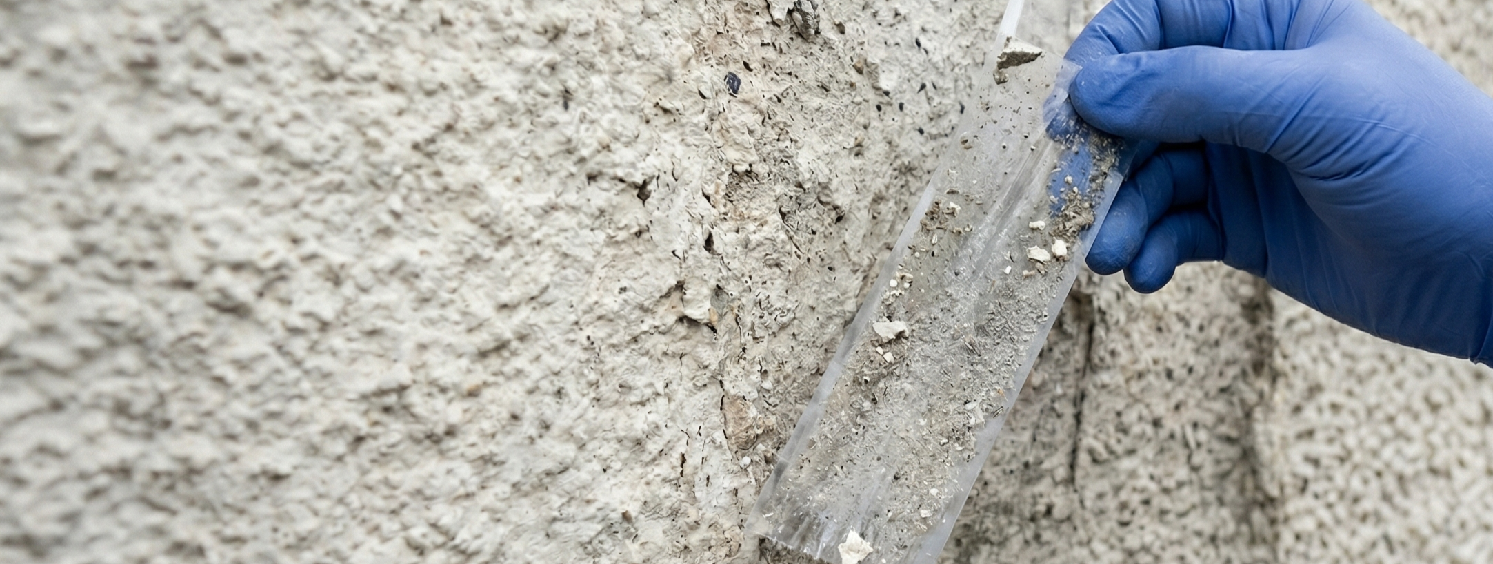 Performing a simple tape test on a concrete floor to check for loose dust and debris before painting.