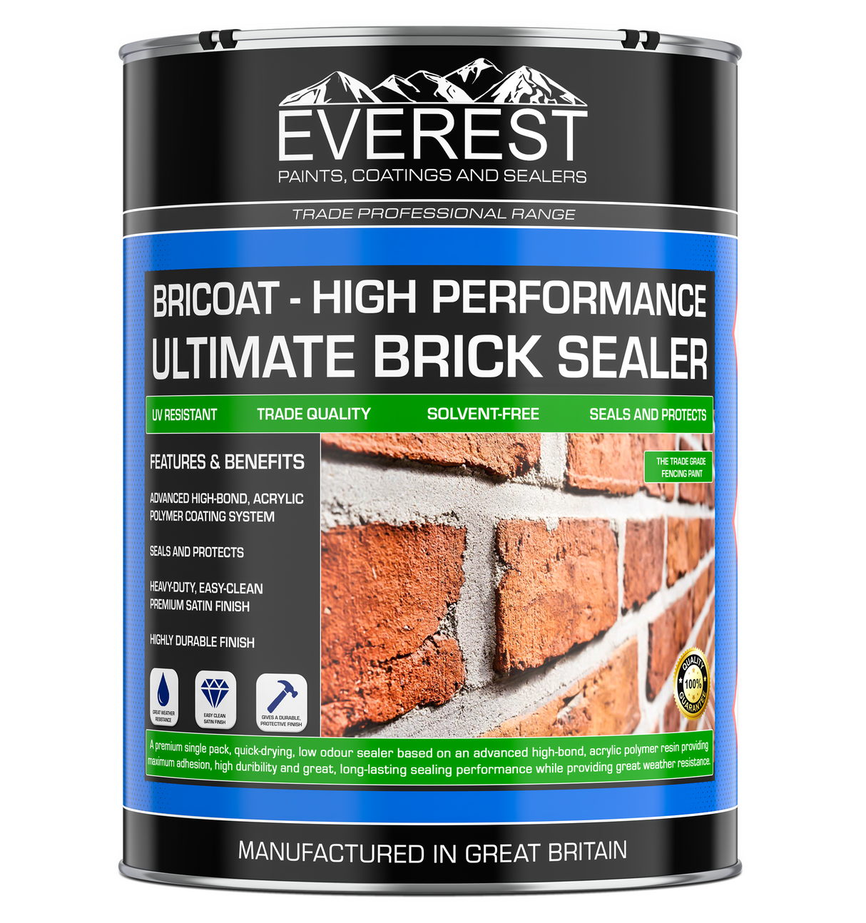 Everest Paints - BRICOAT - Scellant pour briques ultime - Scellant imprégnant