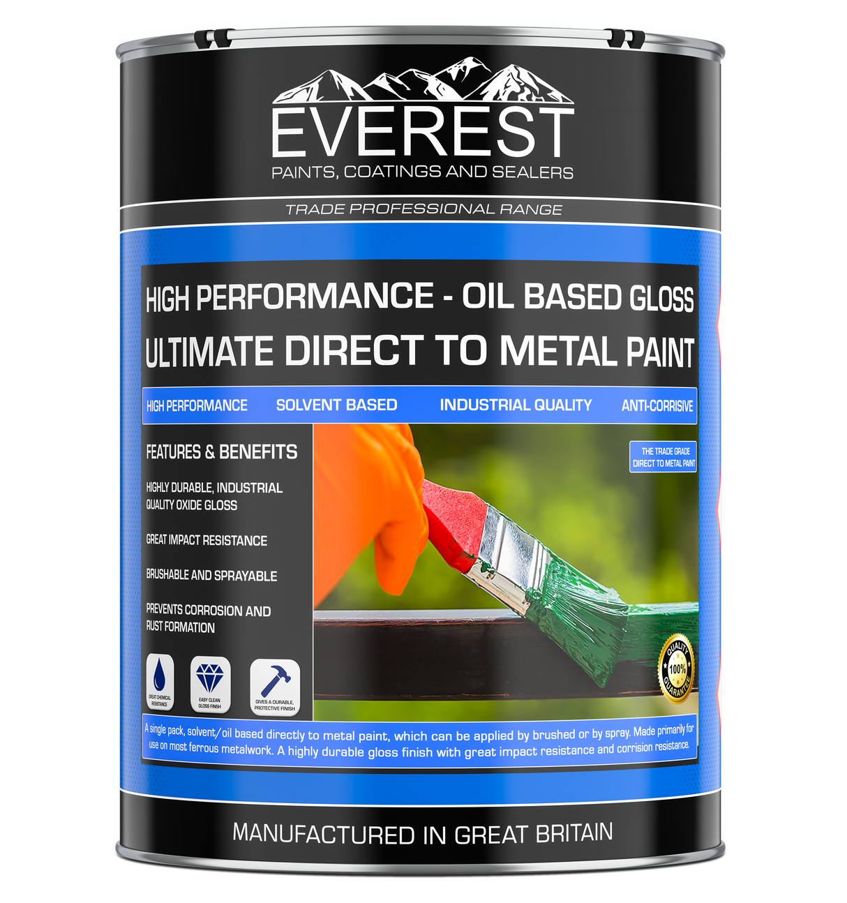 Everest Paints - Ultimative Direkt-auf-Metall-Farbe - Glanz auf Ölbasis