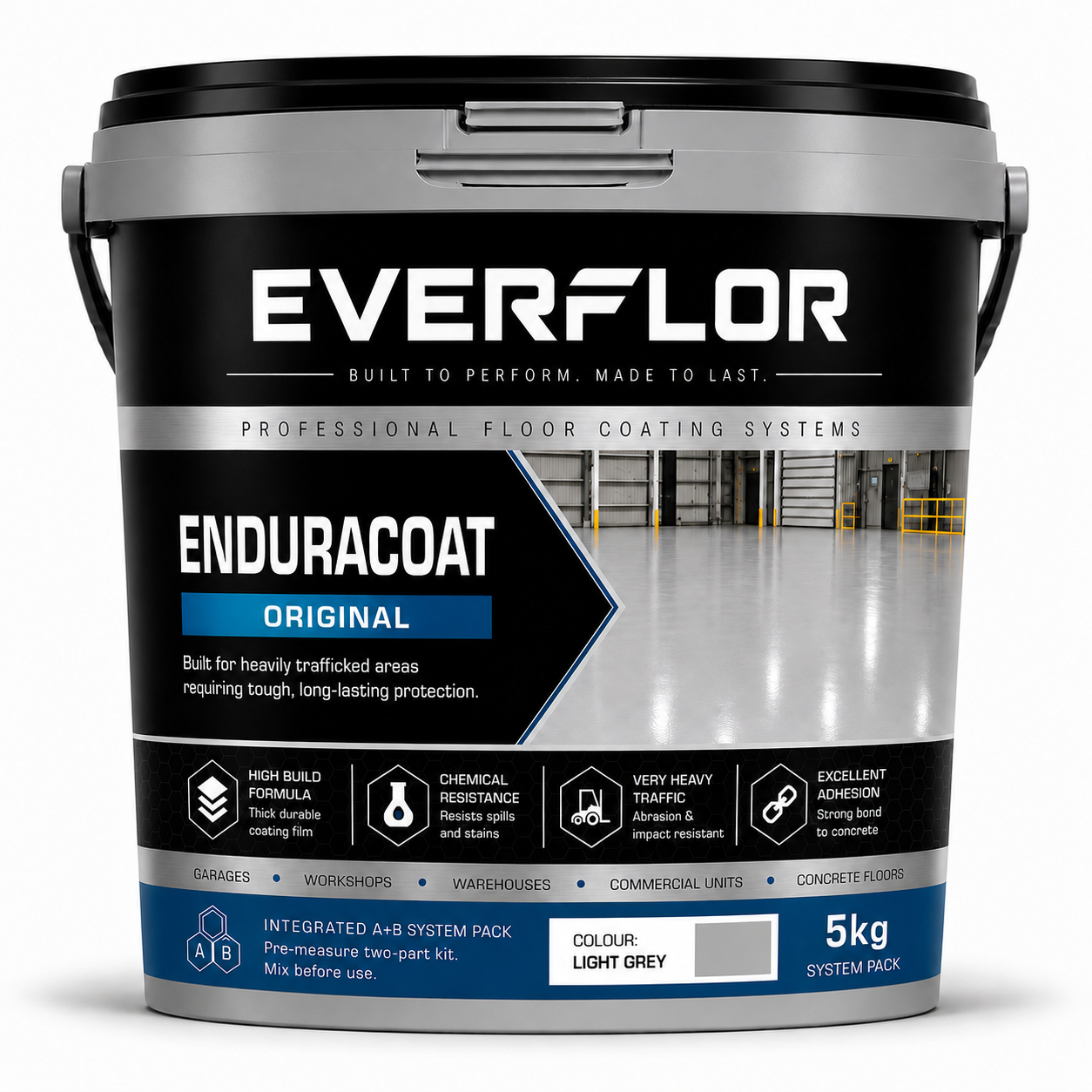 Everest Trade - Vernice per pavimenti HB Epoxy Factory - Grado industriale - Rivestimento epossidico a due componenti