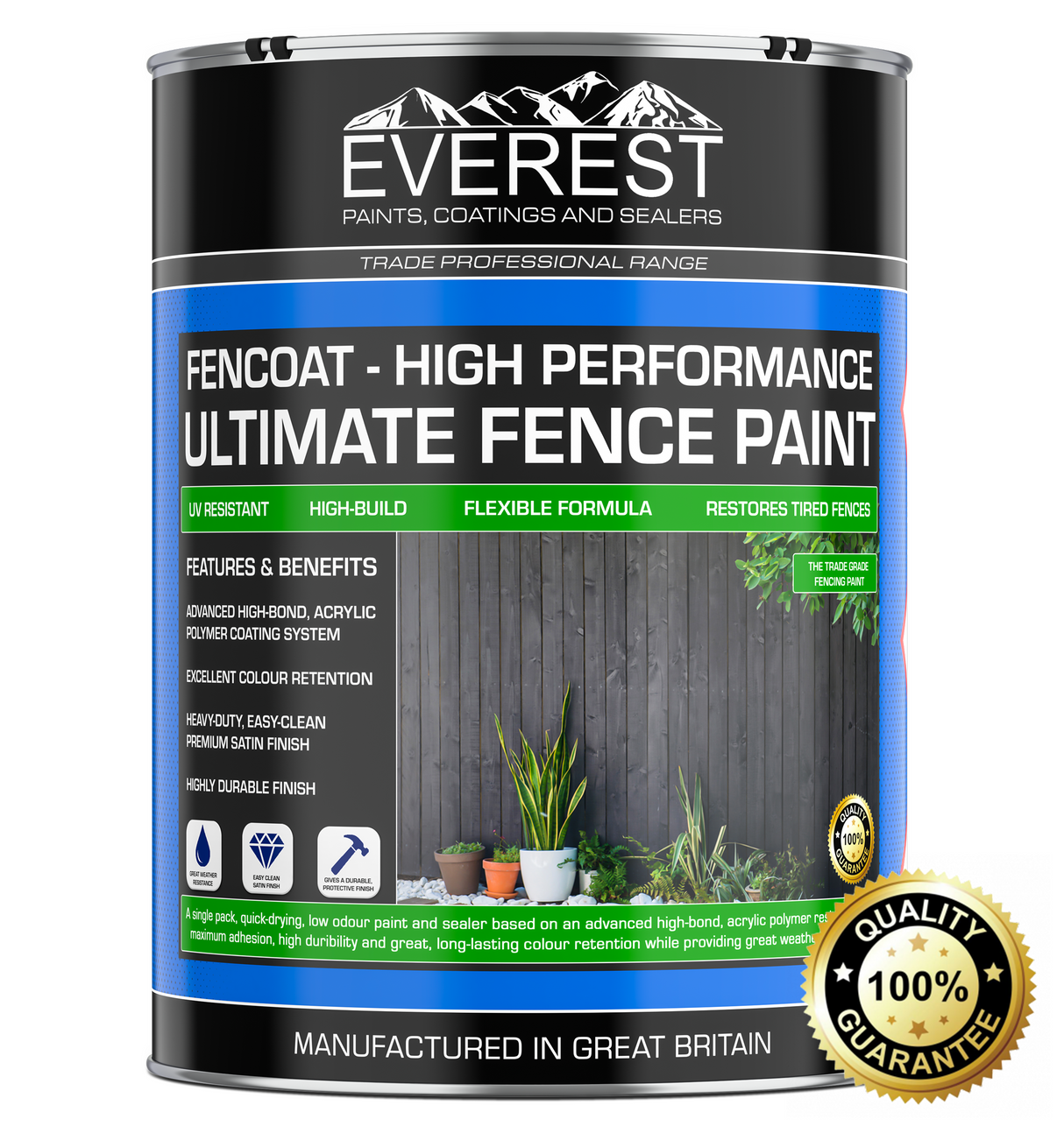 Everest Paints – FENCOAT – Ultimative Zaunfarbe – Hohe Leistung