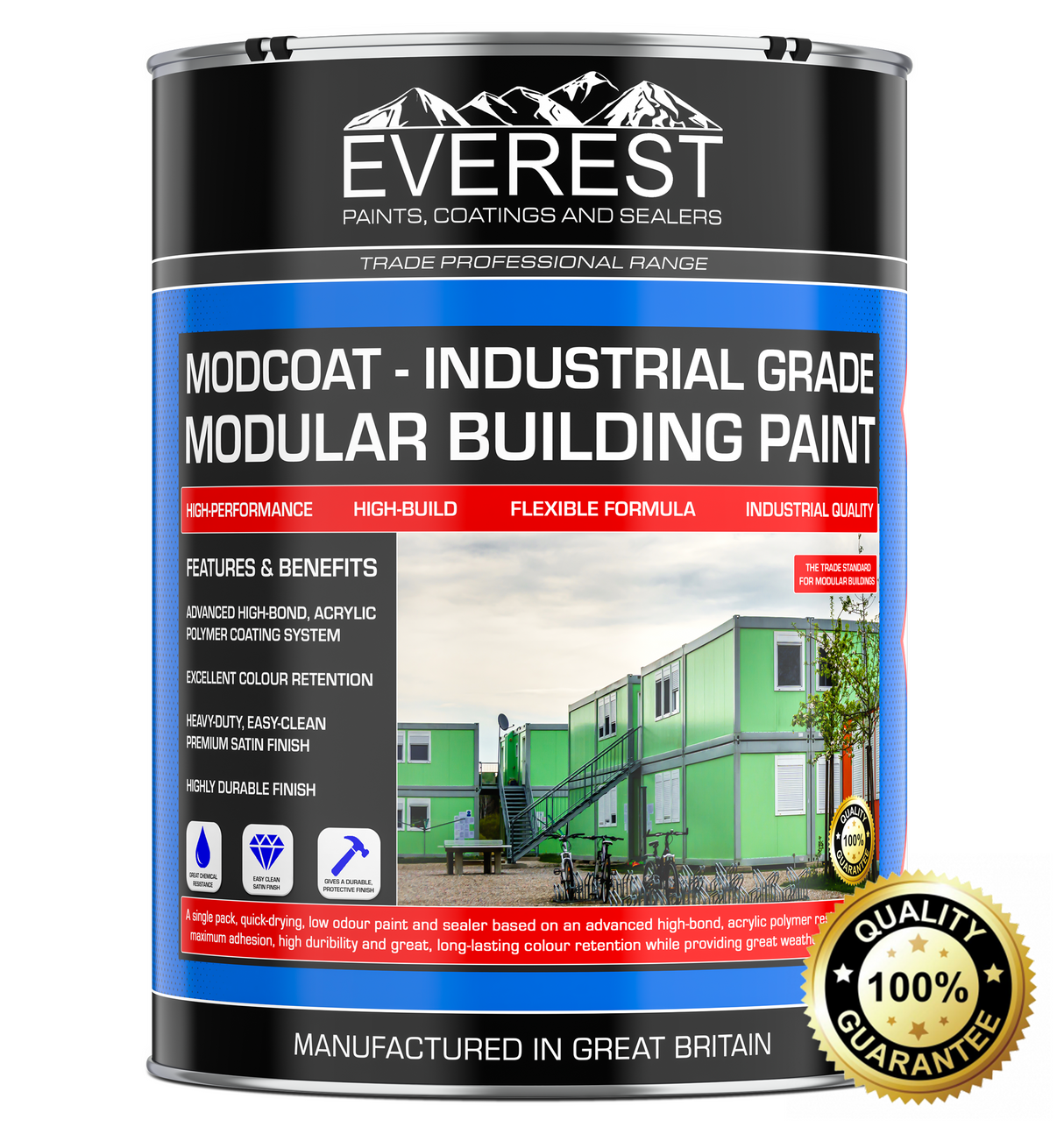 Everest Paints - MODCOAT - Industrieel Kwaliteit Modulair Bouwverf - Hoge Opbouw Coating