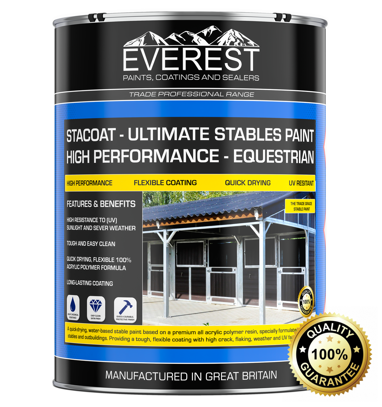 Everest Coatings - STACOAT - Peinture d'écurie ultime - Haute performance - Équitation