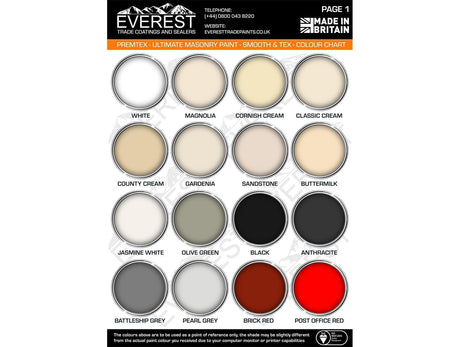 Everest Trade - PremTex Ultimate Fine Textured Masonry Paint - High Performance - Textured Finish - PremiumPaints