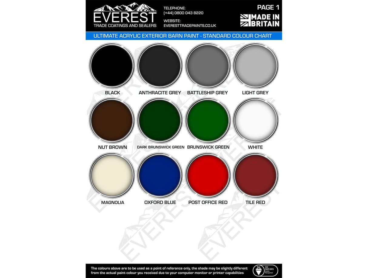 Everest Trade Paints - Acrylic Exterior Ultimate Barn Paint - Available in 20 and 5 Litre - PremiumPaints