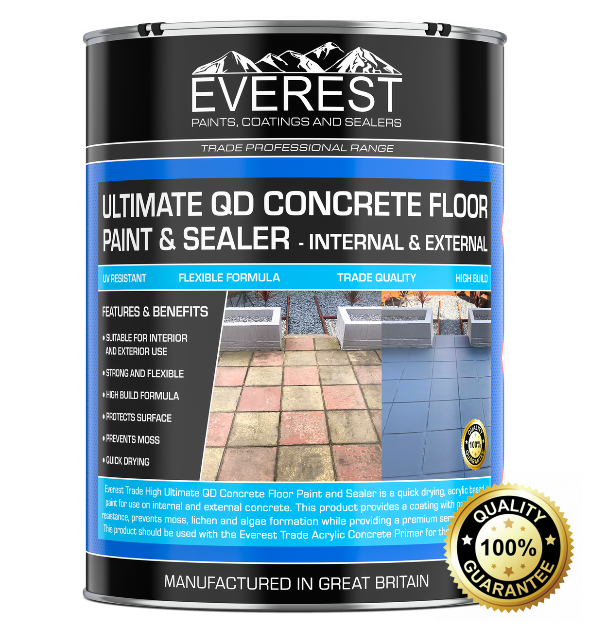 Everest Trade - Ultimate QD Concrete Floor Paint & Sealer - Internal & External - Anti-Slip - PremiumPaints