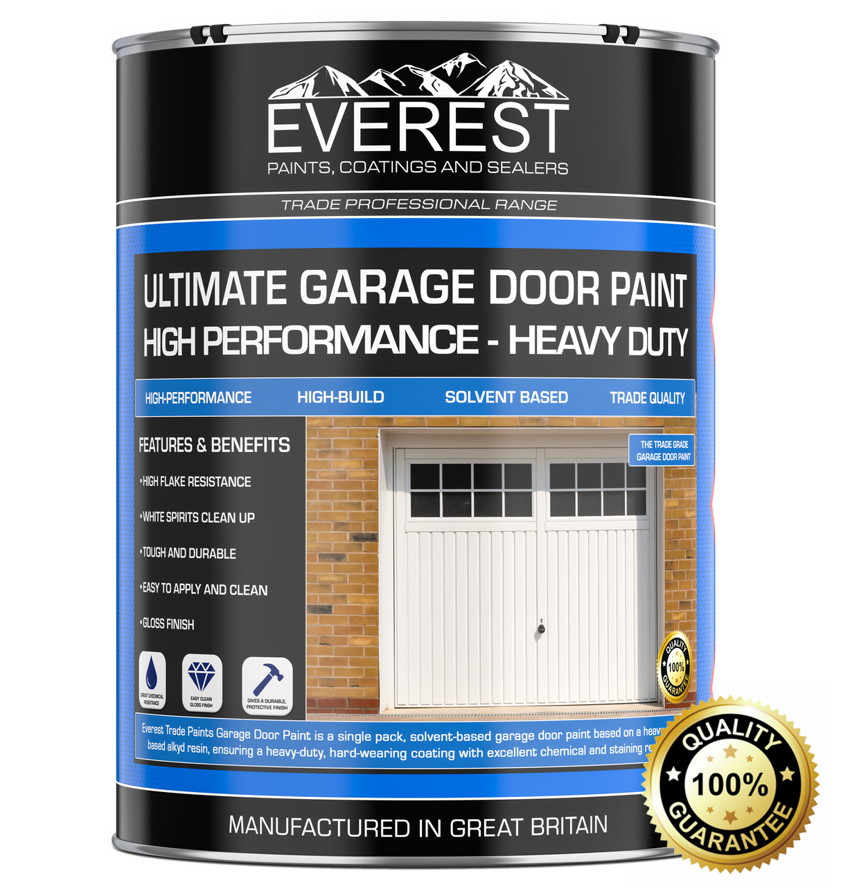 Everest Trade Paints - Pintura para Puertas de Garaje - Recubrimiento de Alto Rendimiento