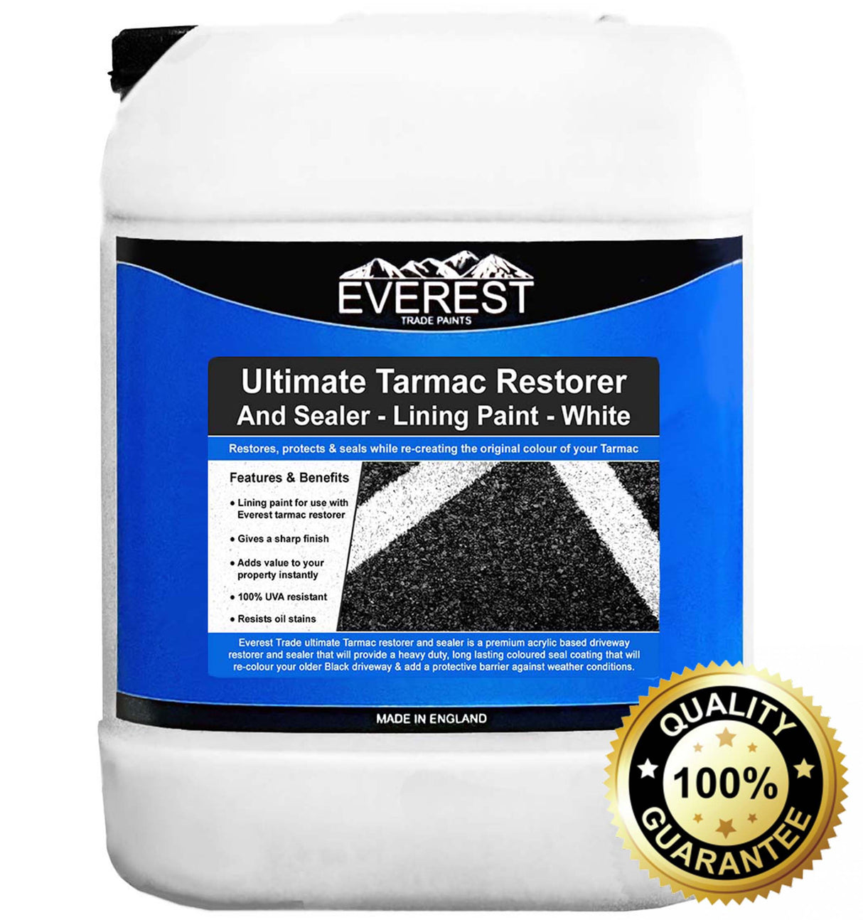 Everest Trade - Ultimate Tarmac Restorer and Sealer - Lining Paint - White - PremiumPaints