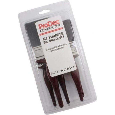 ProDec Contractor - 5pc All Purpose Brush Set (2 x 1.5", 2 x 2" & 1 x 3") - PremiumPaints